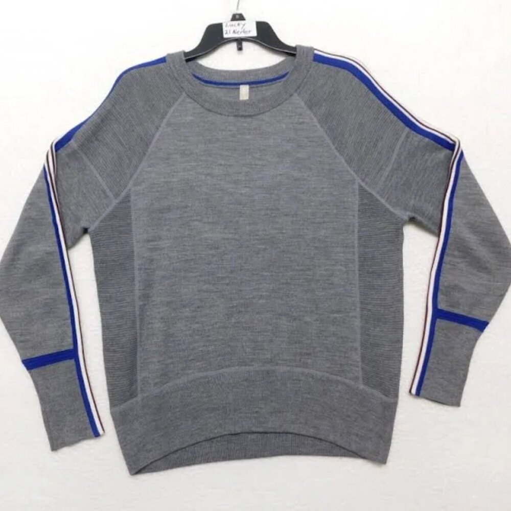 Athleta Canyon Colorblock Sweater I Grey I Wool Blend I Size L